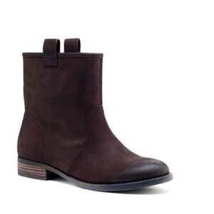 Sole Society Boots Womens 7.5 M Natasha Ankle Booties Pull On Brown Leather